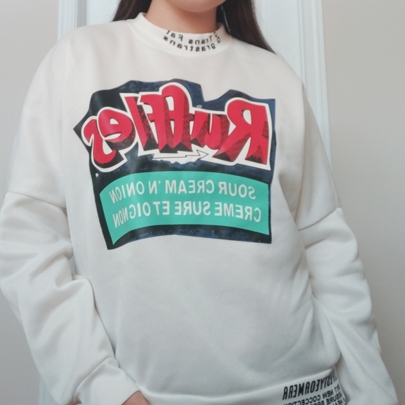 Handmade Sweaters - White Crew Neck Sweater